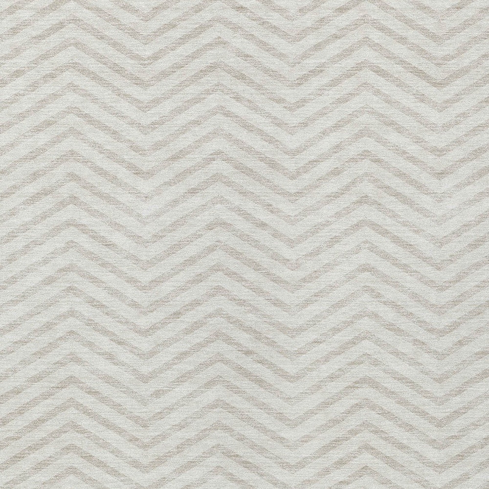 5' X 8' Ivory And Beige Chevron Washable Indoor Outdoor Area Rug-4