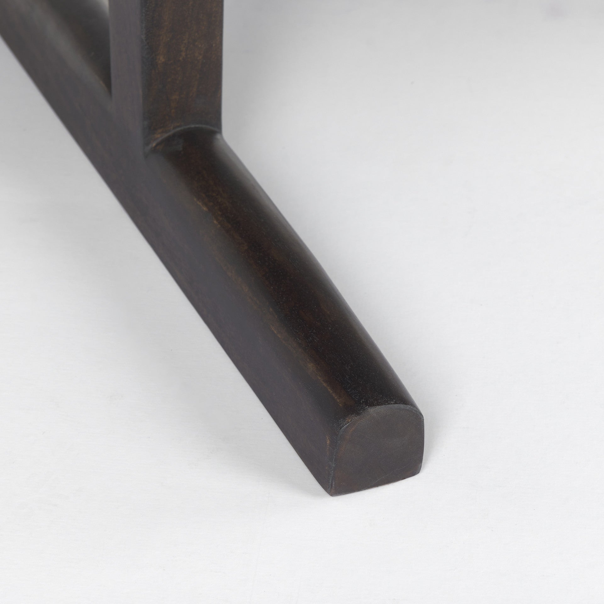 55" Dark Brown Solid Wood Double Pedestal Coffee Table-8