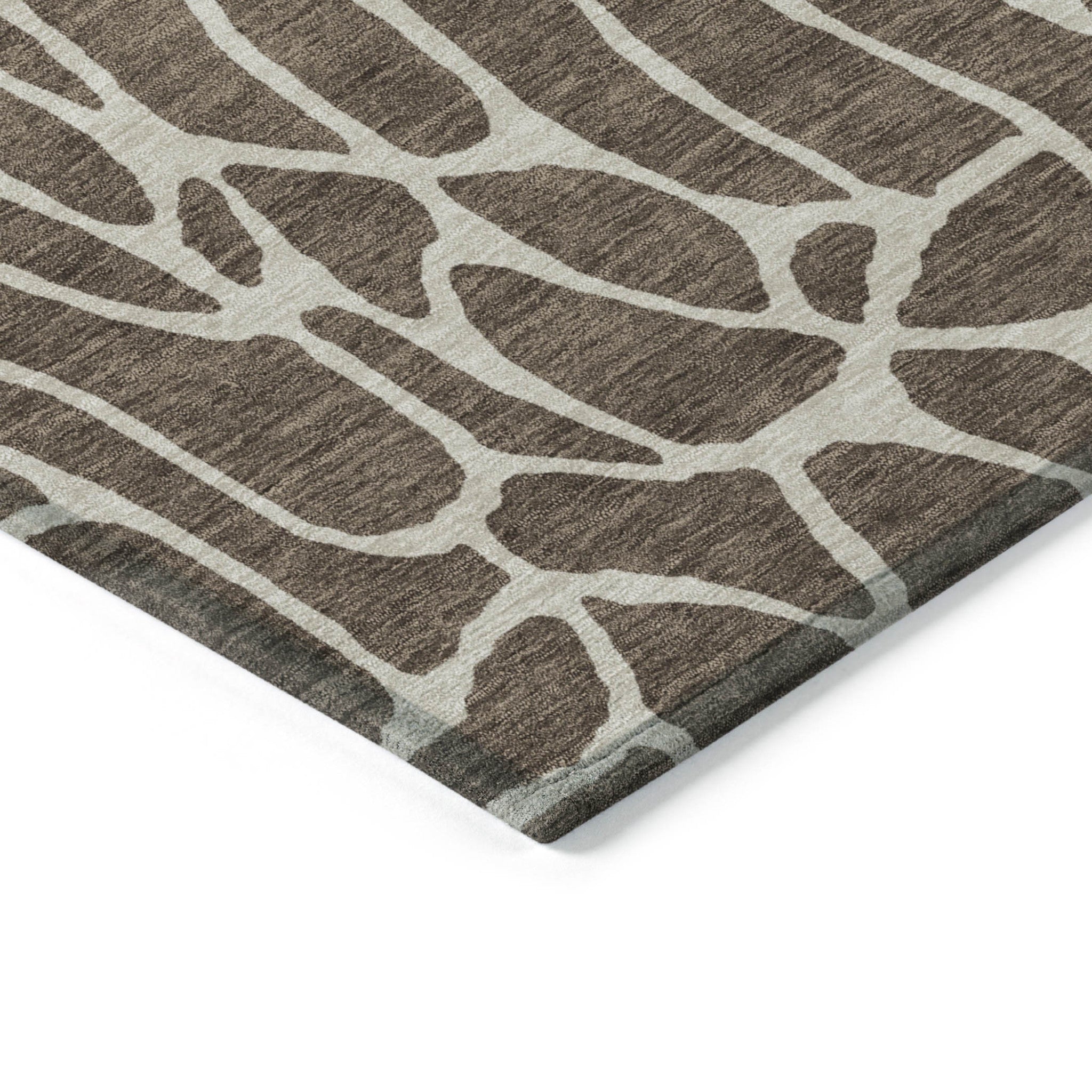 3' X 5' Brown And Beige Geometric Washable Indoor Outdoor Area Rug-4