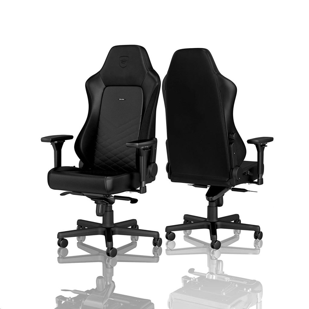 KRESLO NOBLECHAIRS HERO, ČIERNA, ČIERNY LEM (NBL-HRO-PU-BLA)-0