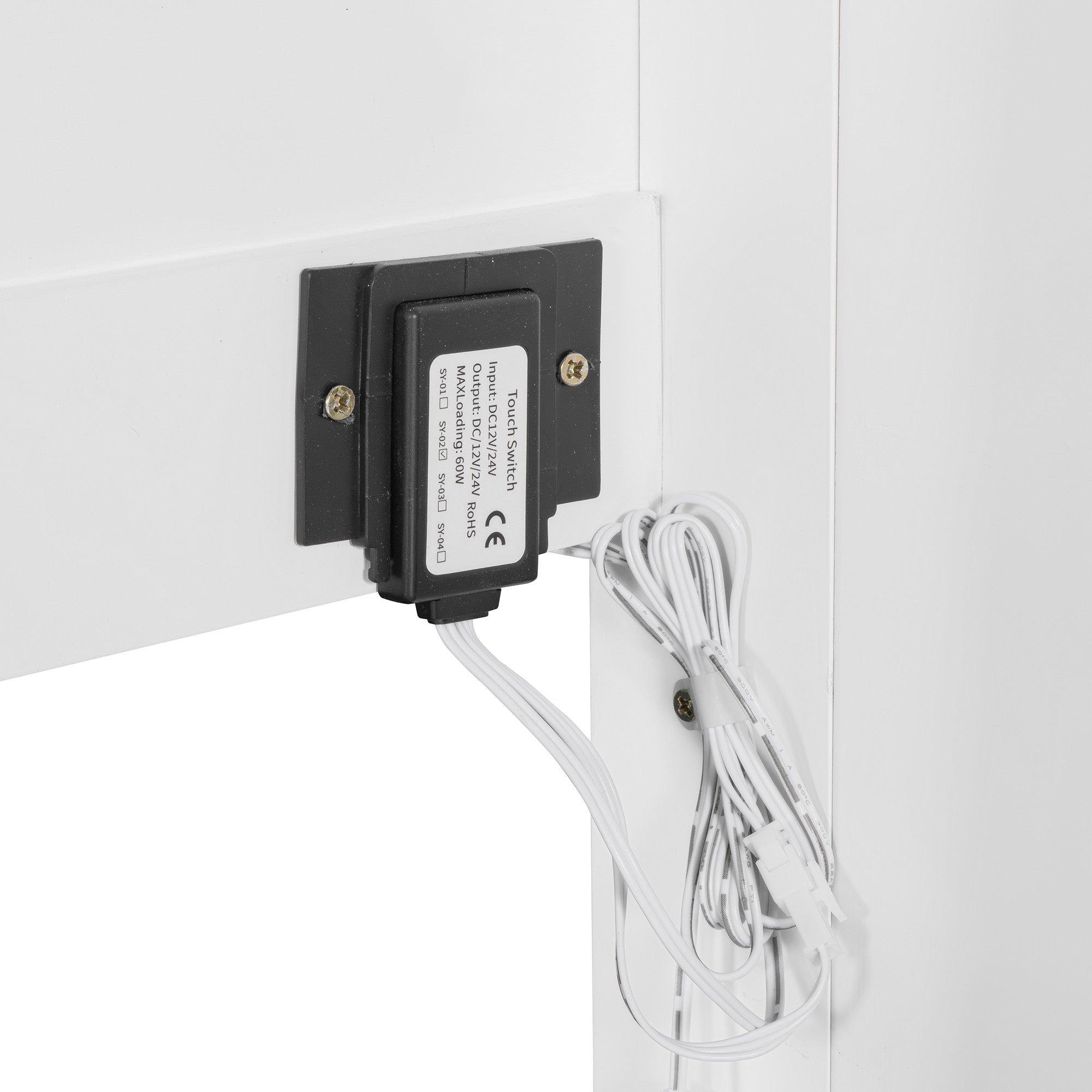 White Wood Queen Murphy Bed-6