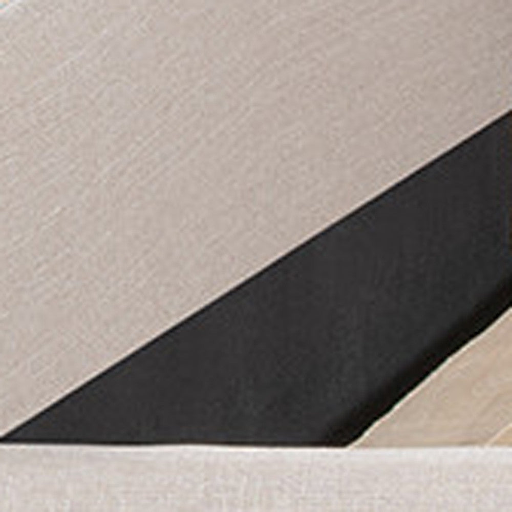 Beige Upholstered Full Bed Frame With Drawers-8