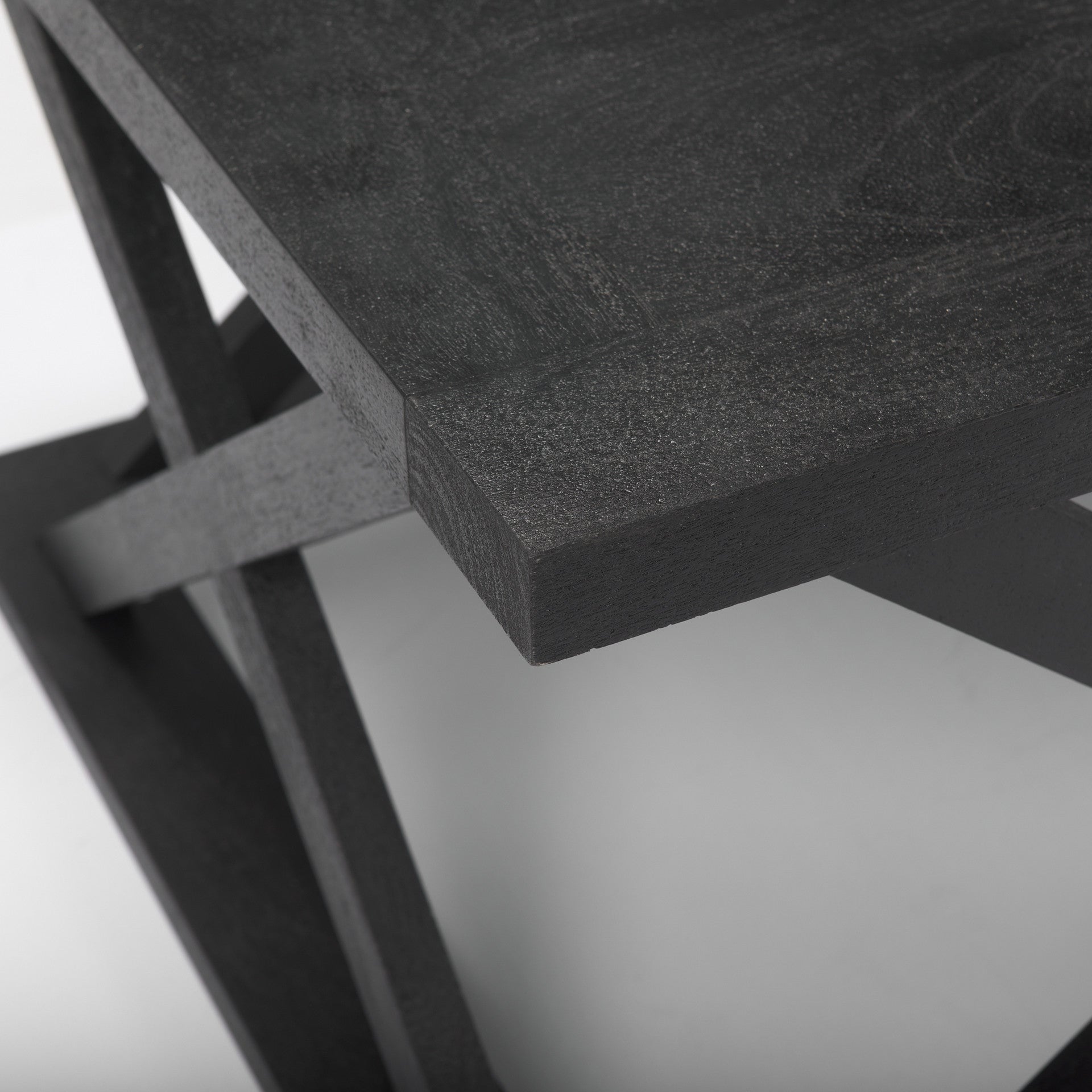 48" Black Solid Wood Geo Frame Coffee Table-8