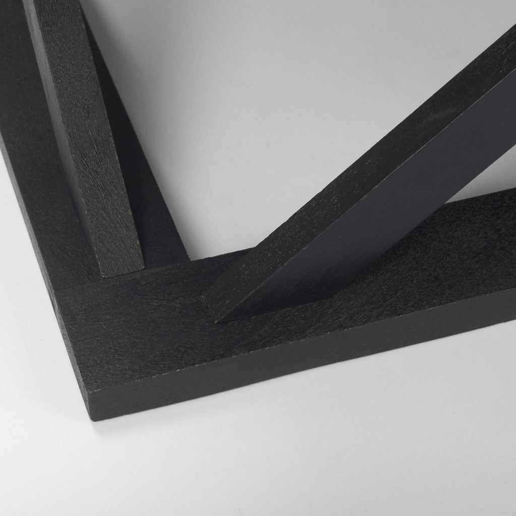 48" Black Solid Wood Geo Frame Coffee Table-5