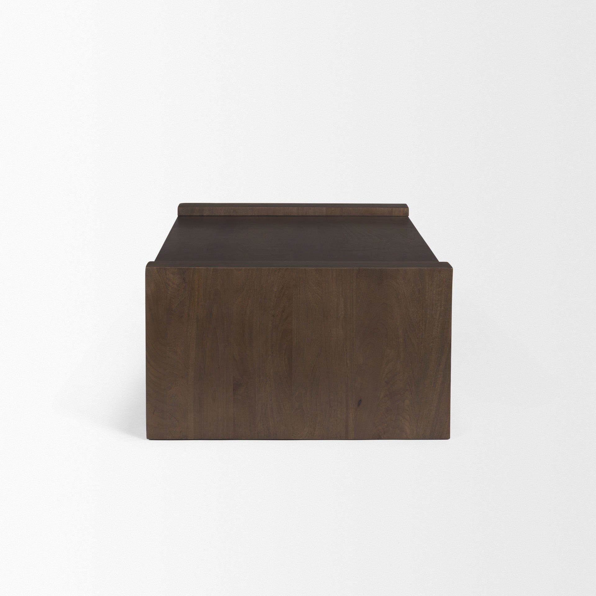 48" Dark Brown Solid Wood Sled Coffee Table-3