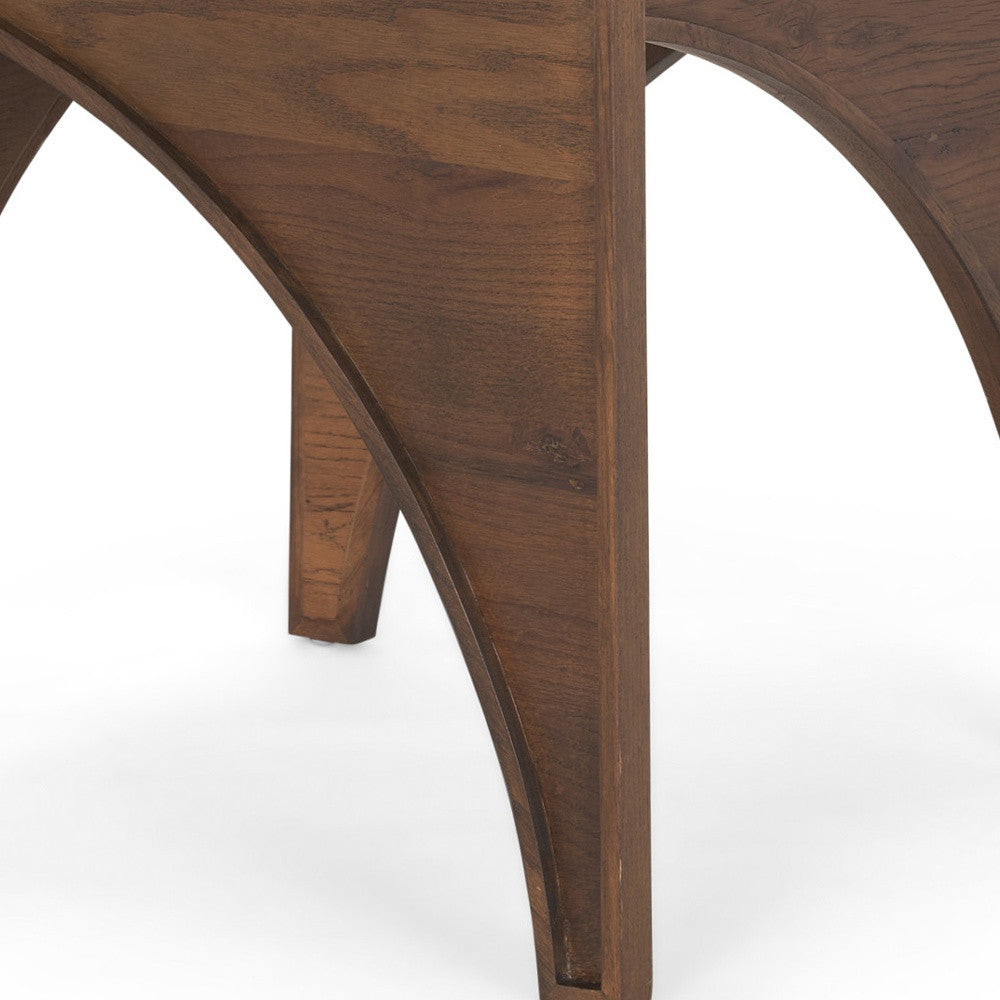 24" Brown Wood Modern Arched Square End Table-4