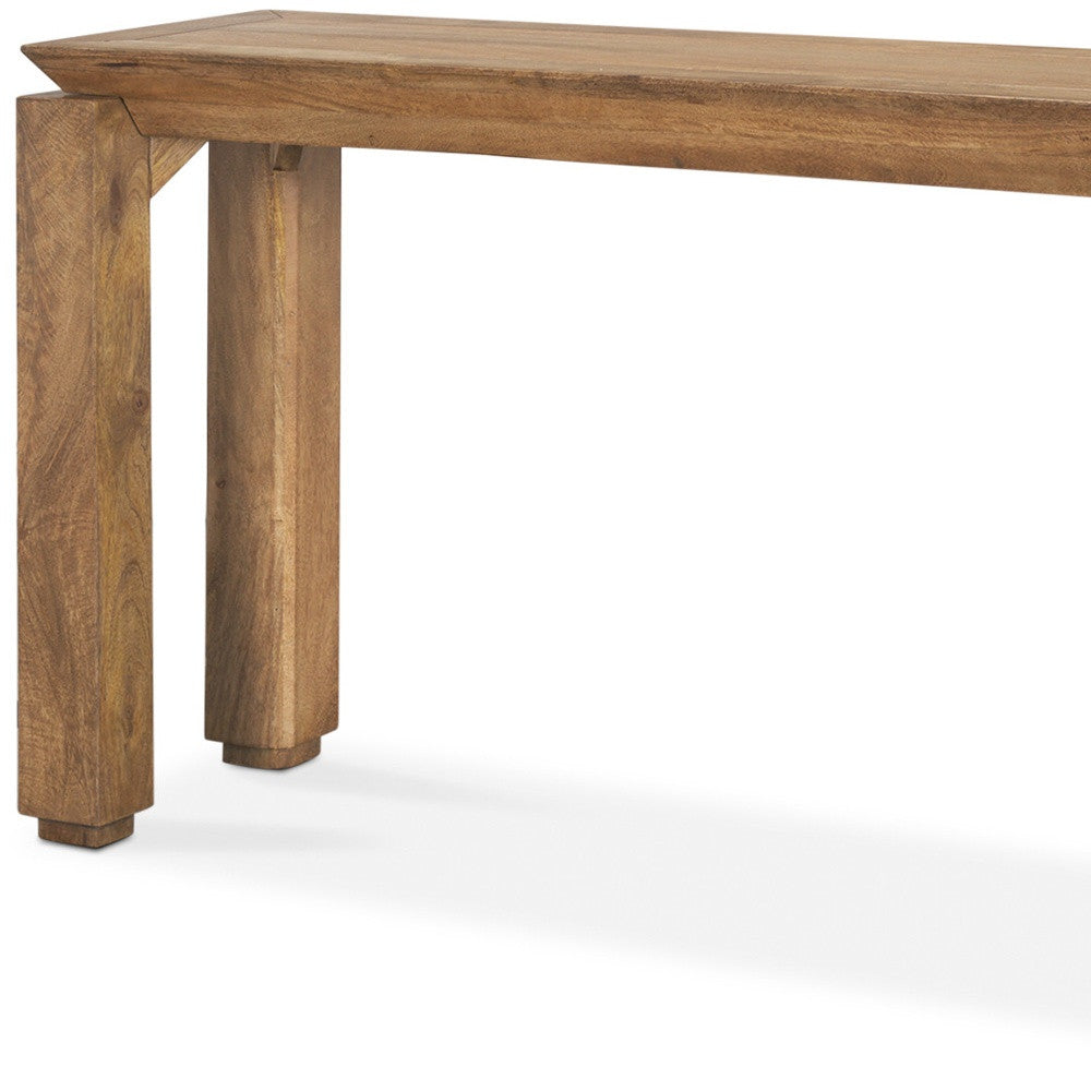 60" Brown Solid Wood Console Table-3