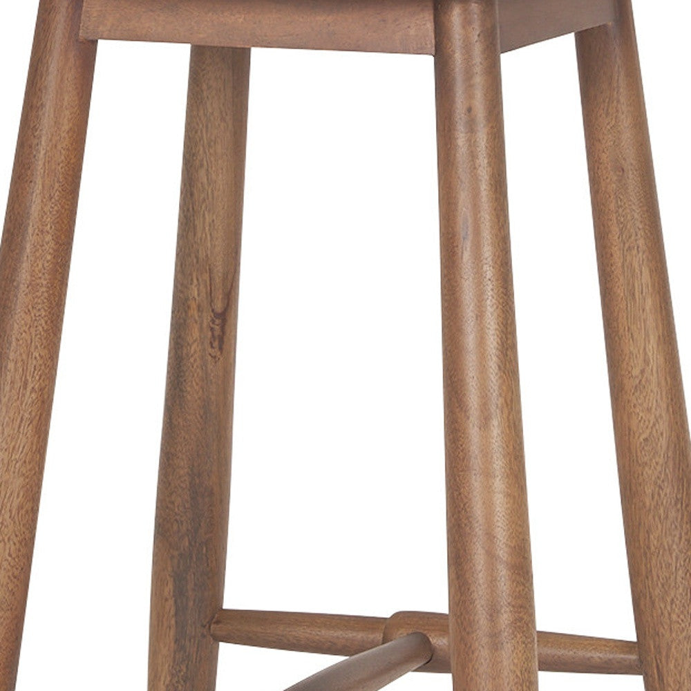 30" Natural Solid Wood Backless Bar Height Bar Chair-3