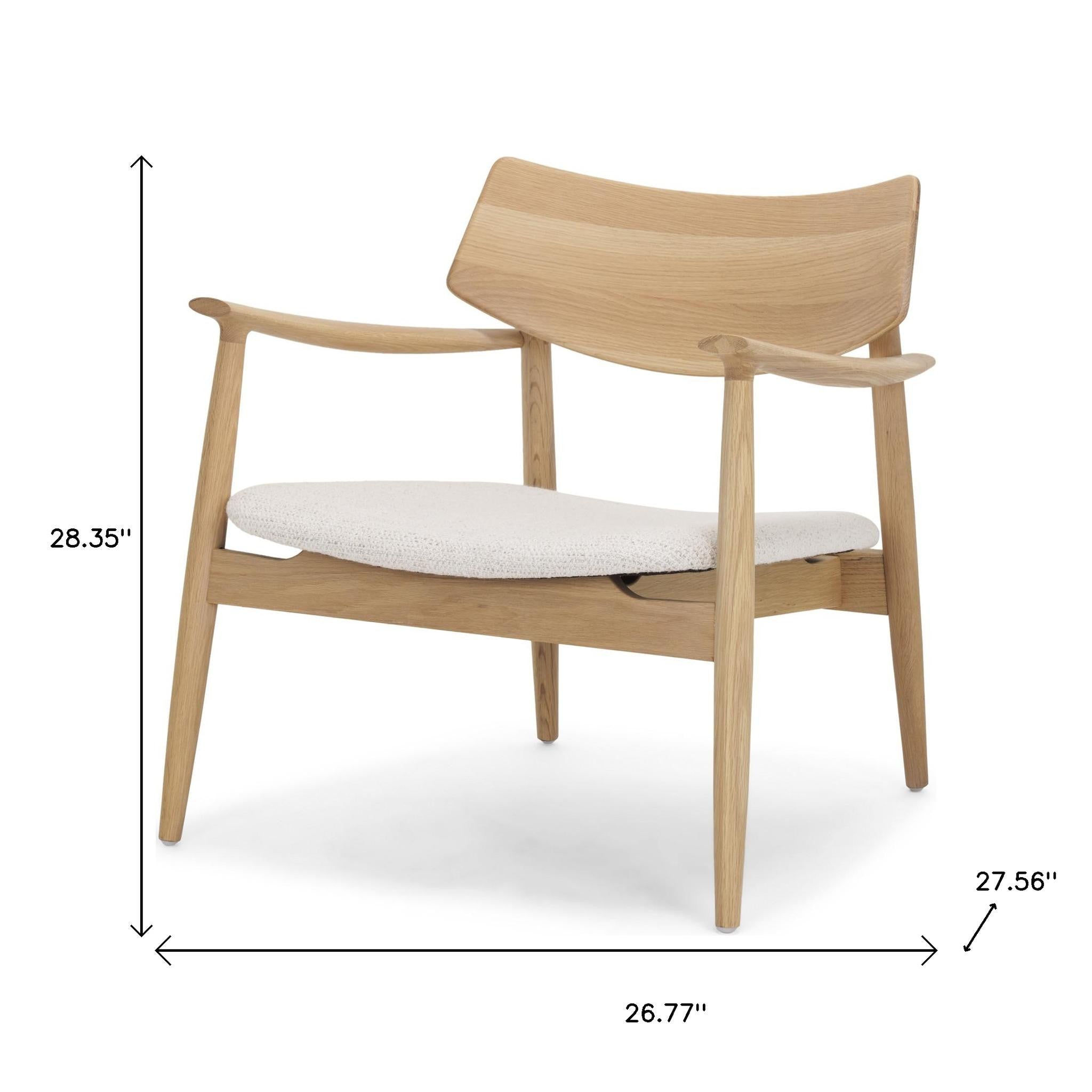 27" Cream and Brown Upholstered Arm Chair-4