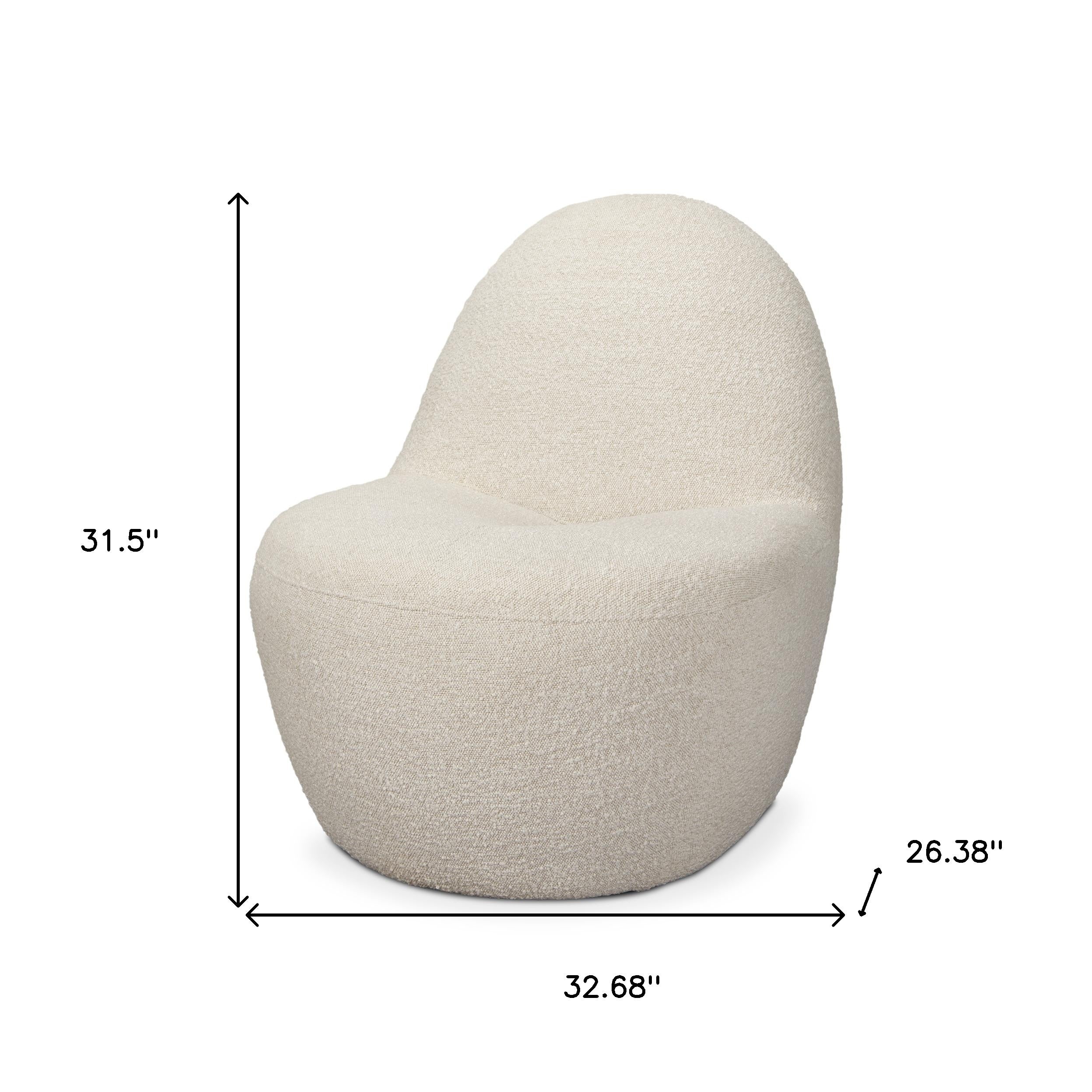 33" Cream Upholstered Slipper Chair-4