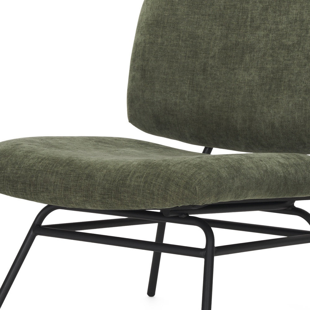 30" Green and Black Upholstered Slipper Chair-2