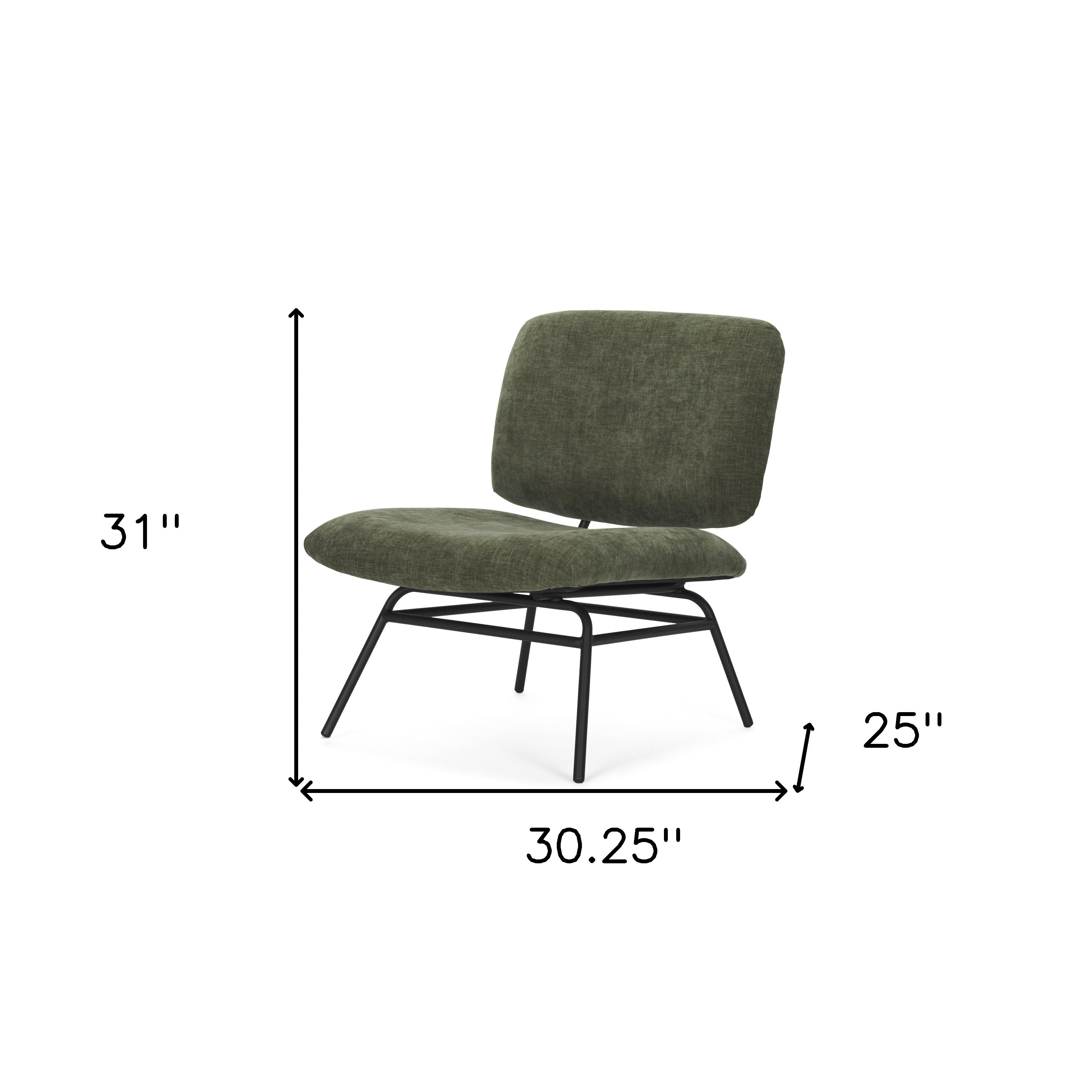 30" Green and Black Upholstered Slipper Chair-4