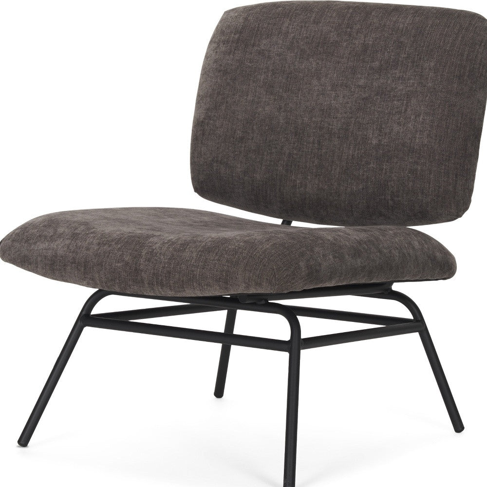 30" Charcoal and Black Upholstered Slipper Chair-2