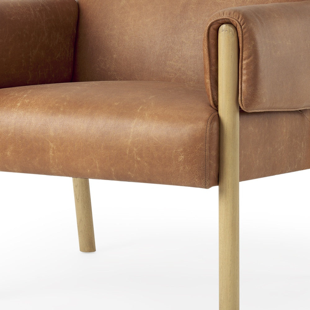 30" Brown Upholstered Arm Chair-3