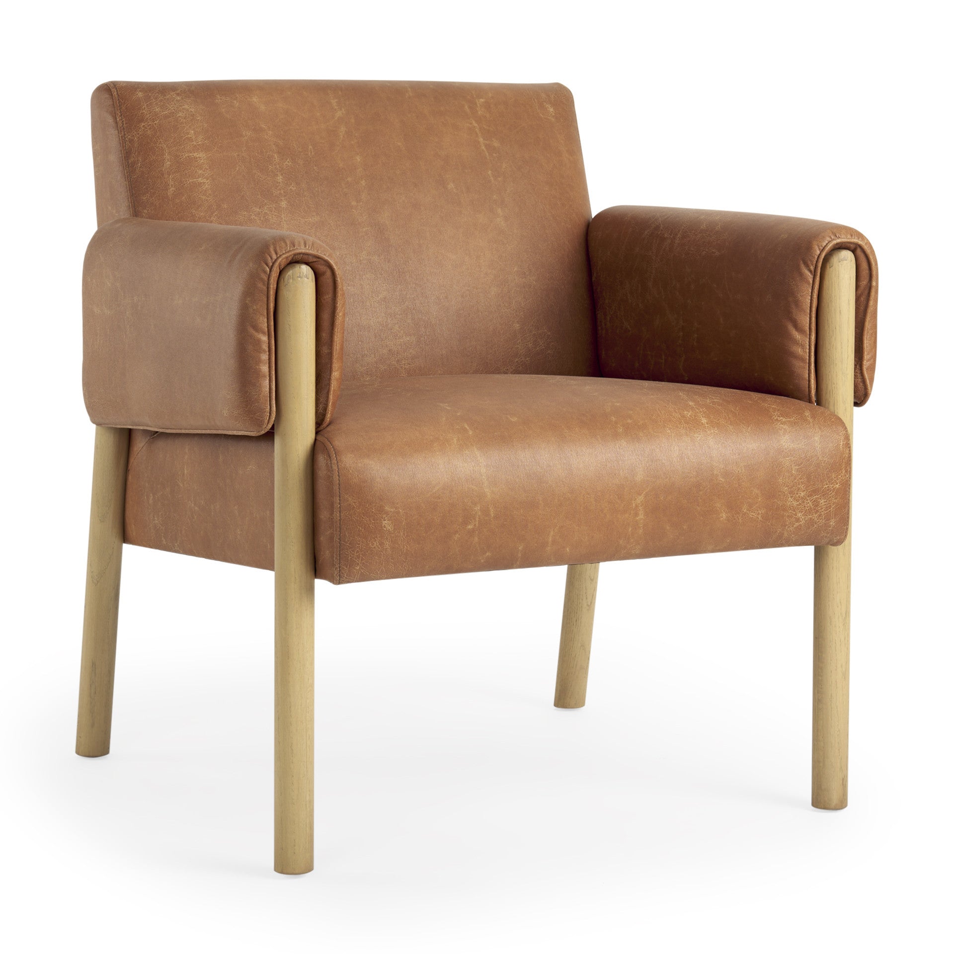 30" Brown Upholstered Arm Chair-2