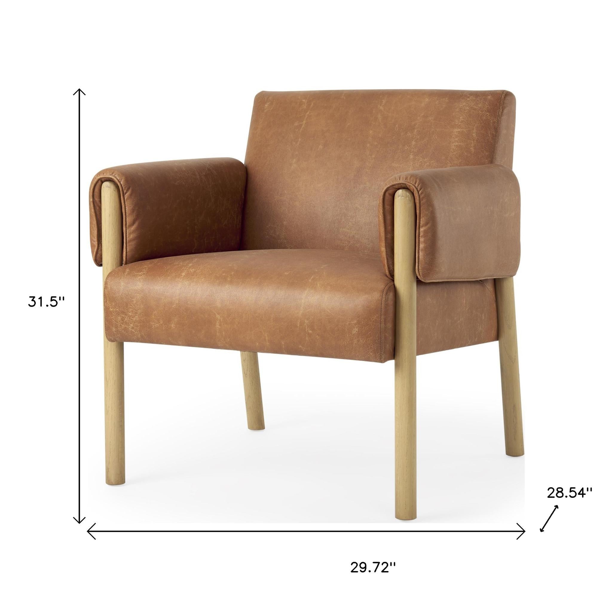 30" Brown Upholstered Arm Chair-4