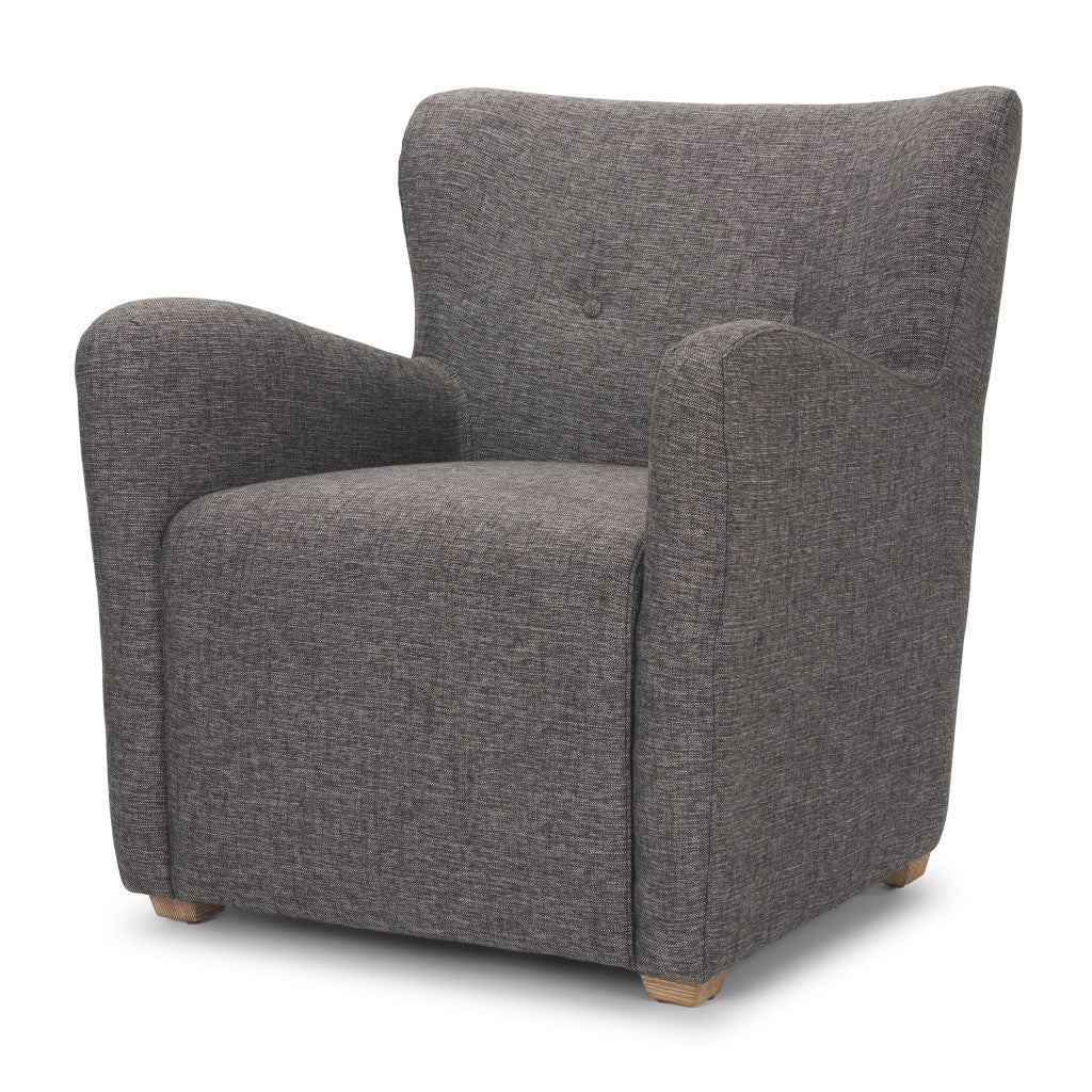 32" Gray and Brown Upholstered Wingback Chair-1