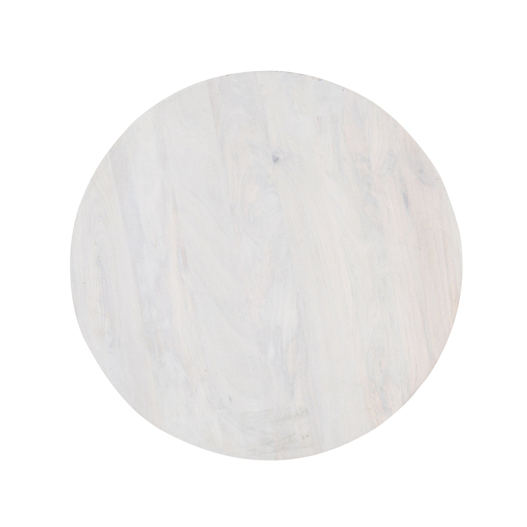 36" White Solid Wood Round Cross Legs Coffee Table-3