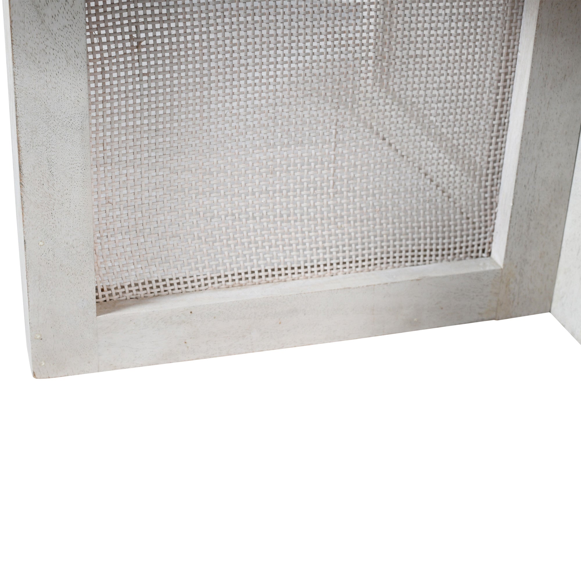 36" White Solid Wood Round Cross Legs Coffee Table-4