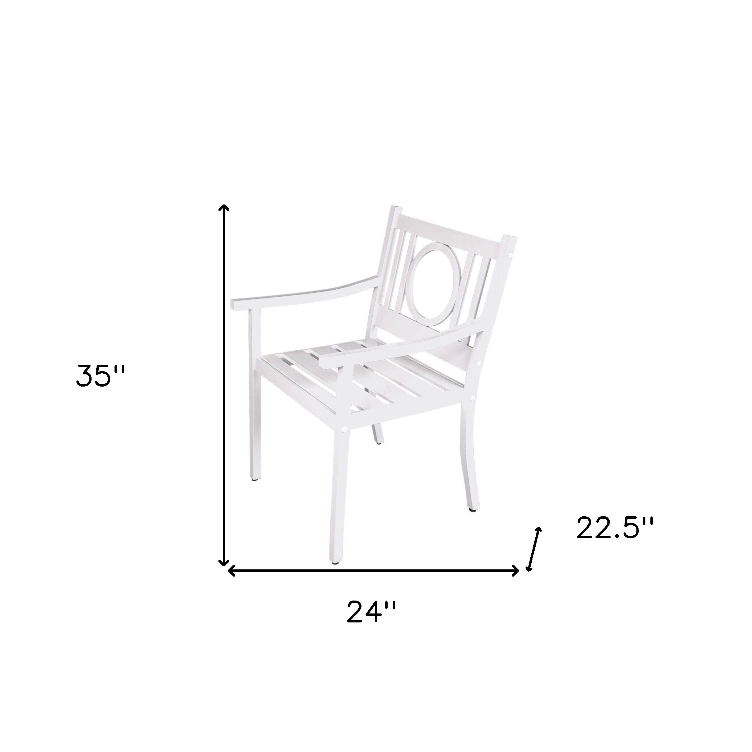 24" White Steel Geo Back Outdoor Arm Chair-4