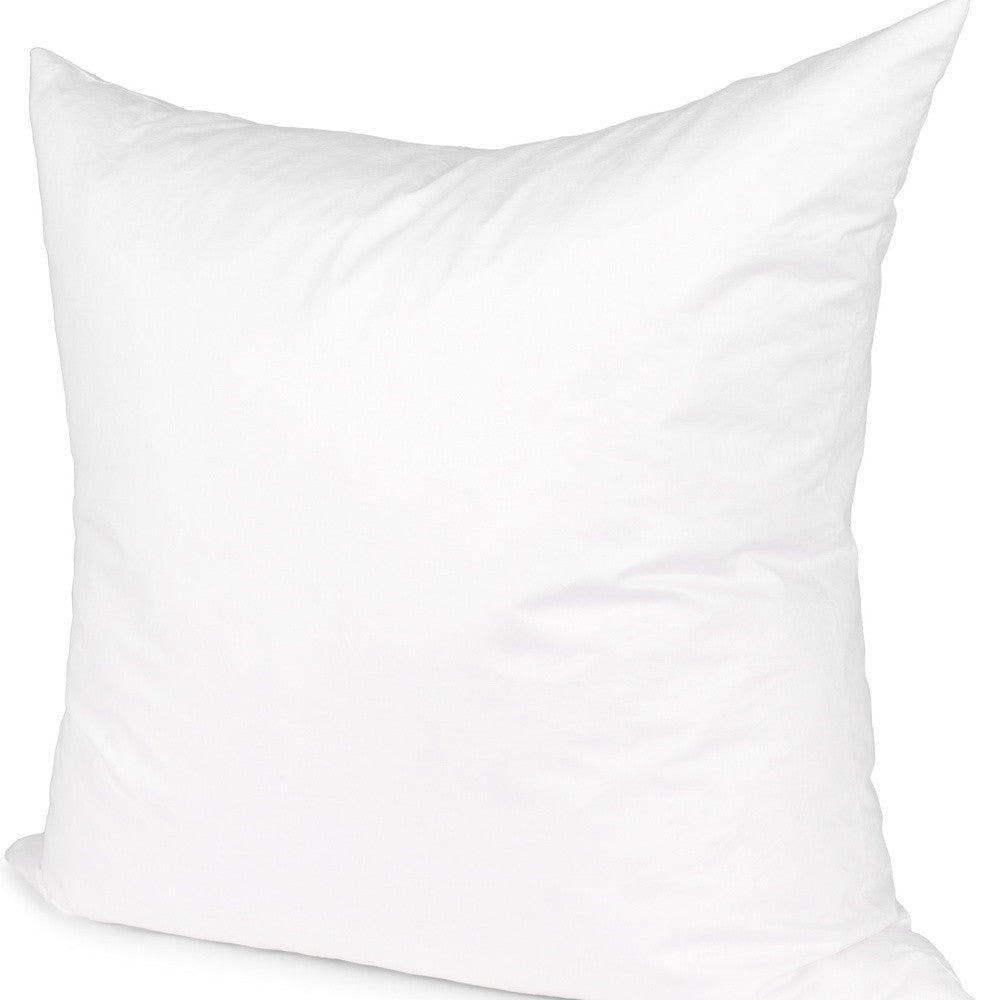 24" White Cotton Down Blend Throw Pillow Insert-3
