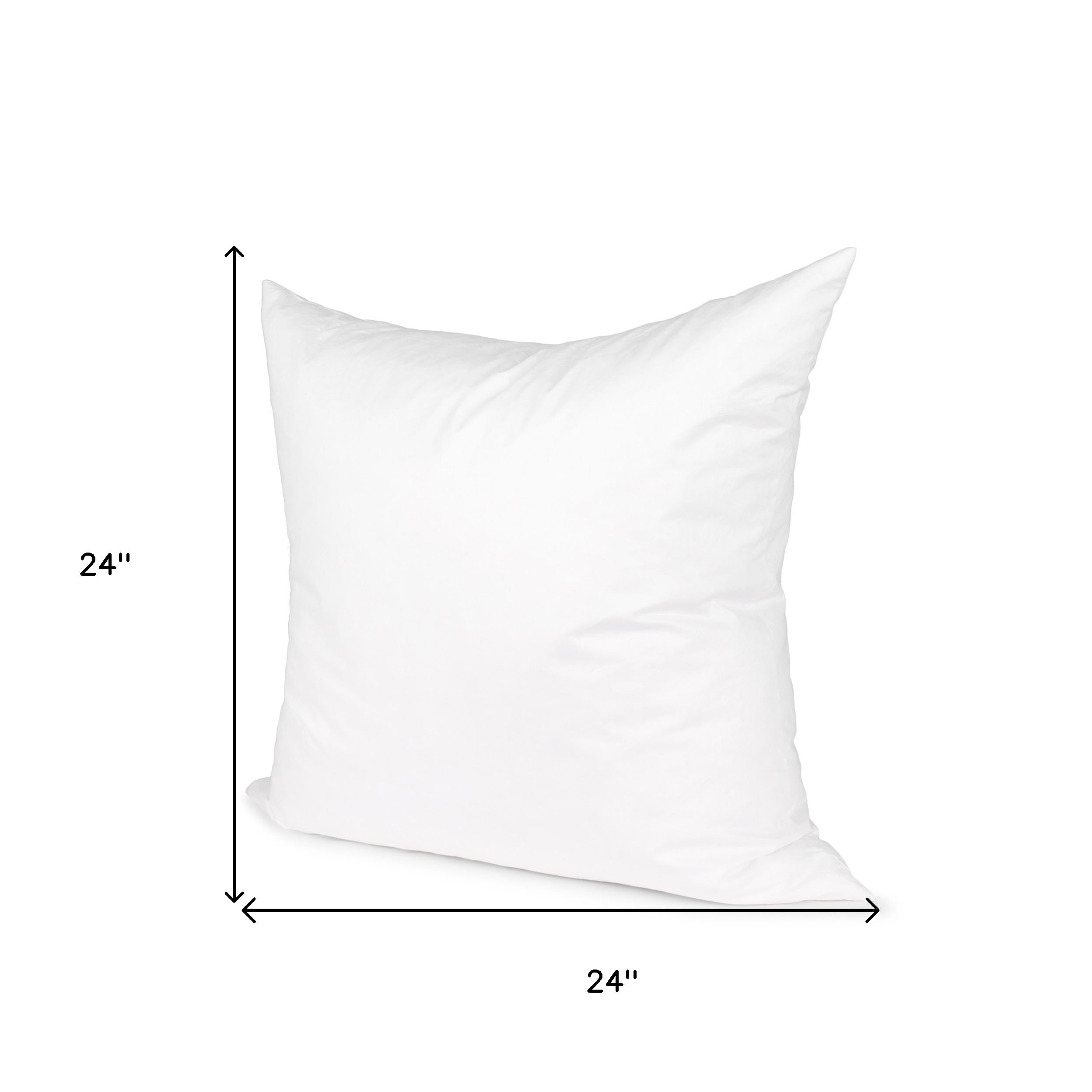 24" White Cotton Down Blend Throw Pillow Insert-4