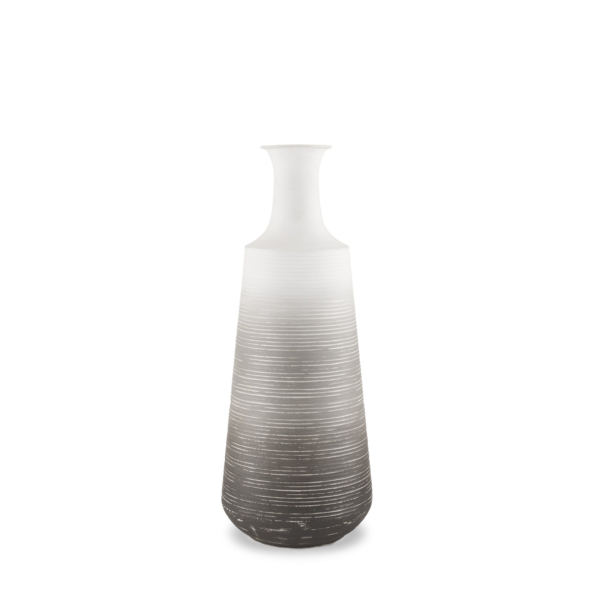 20" Gray And White Ombre Metal Table Vase-1