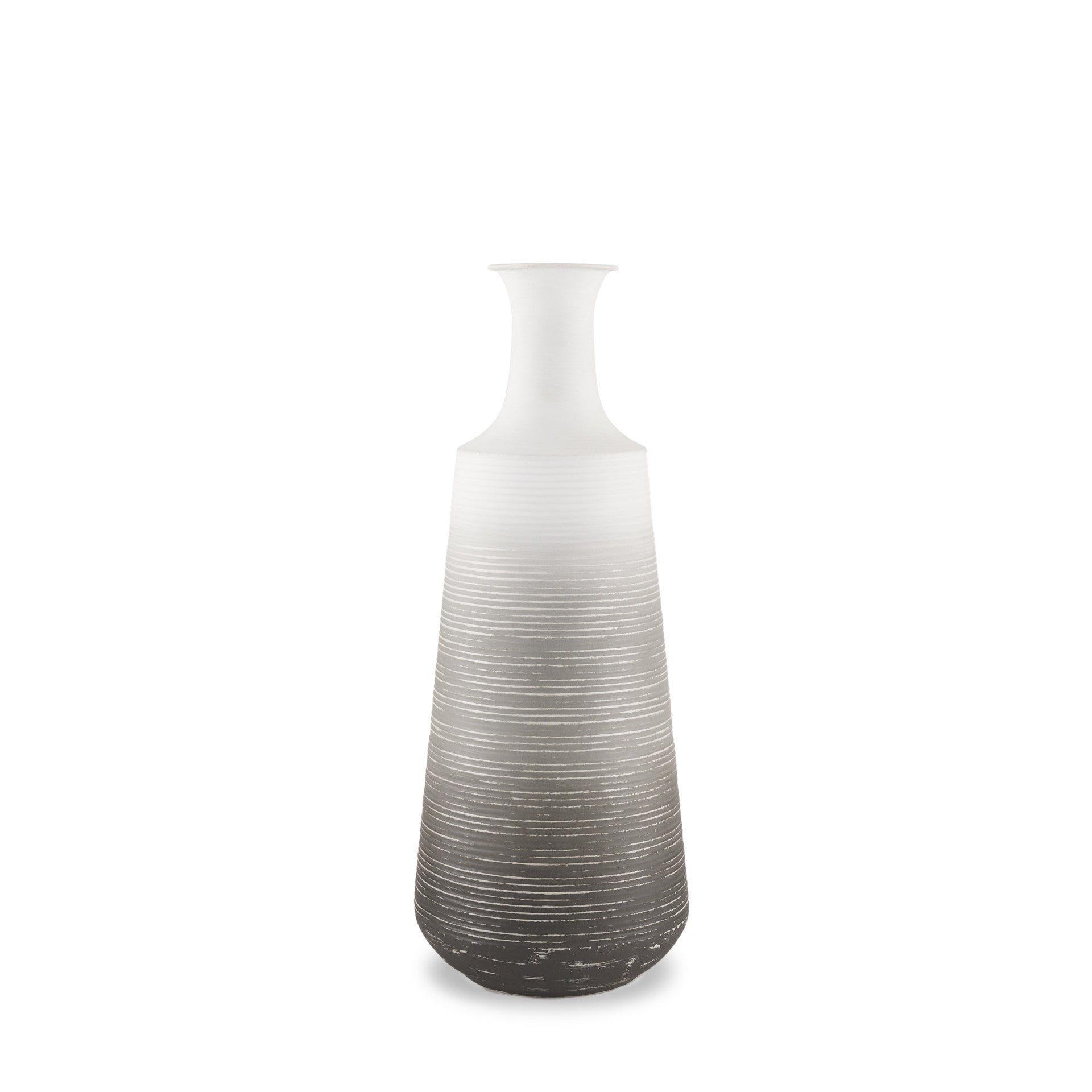 20" Gray And White Ombre Metal Table Vase-3