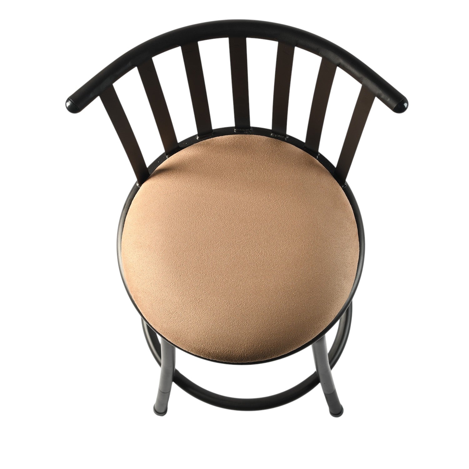 Set of Three Brown and Black Faux Leather and Iron Low Back Adjustable Height Swivel Bar Chairs-3