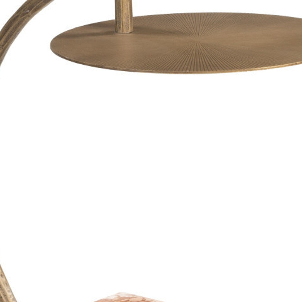 24" Brass Iron Pedestal End Table-7