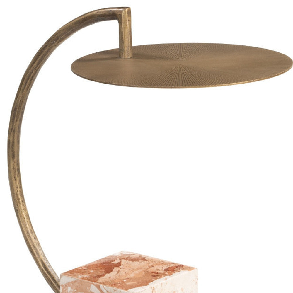 24" Brass Iron Pedestal End Table-8