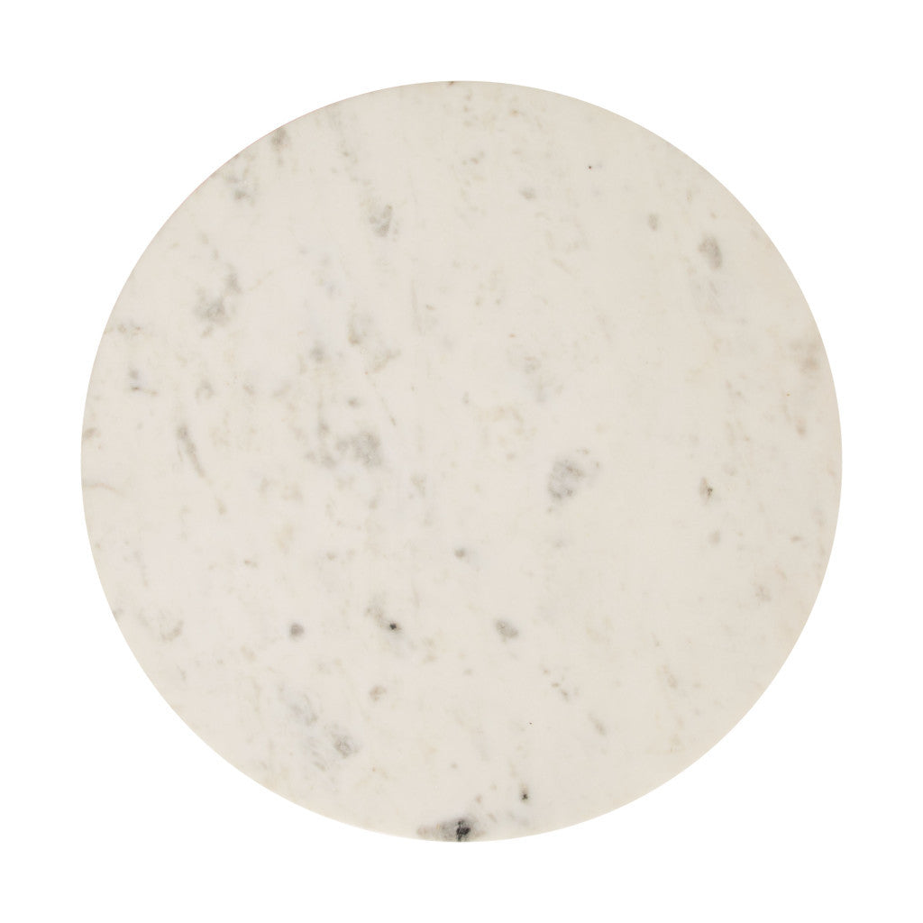 21" White Wood Pedestal End Table-4