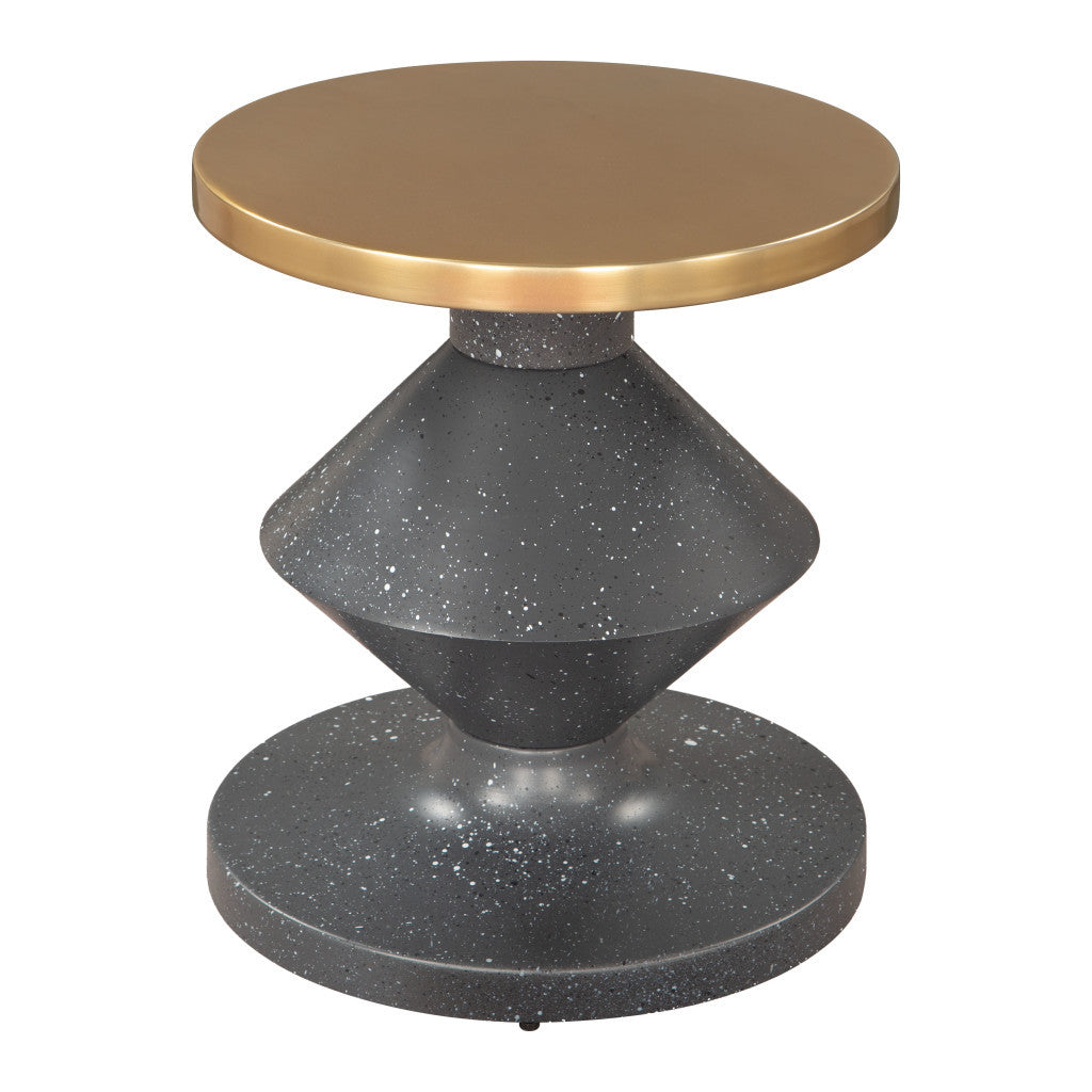 21" Gold Iron Pedestal End Table-3