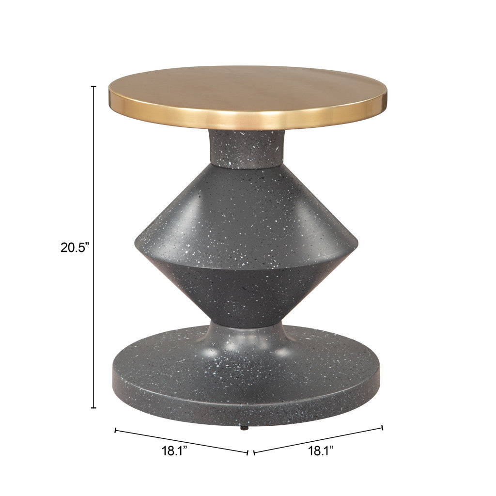 21" Gold Iron Pedestal End Table-8