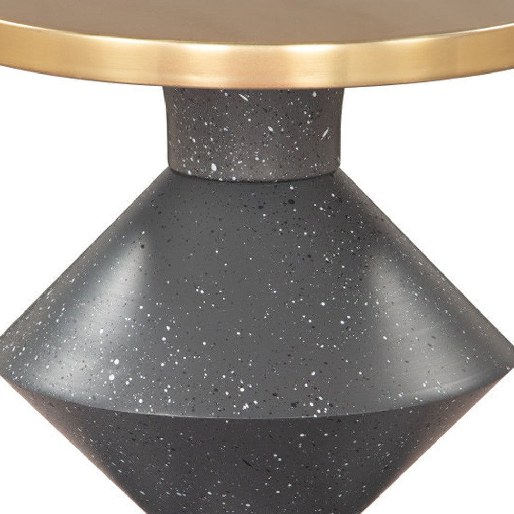 21" Gold Iron Pedestal End Table-5