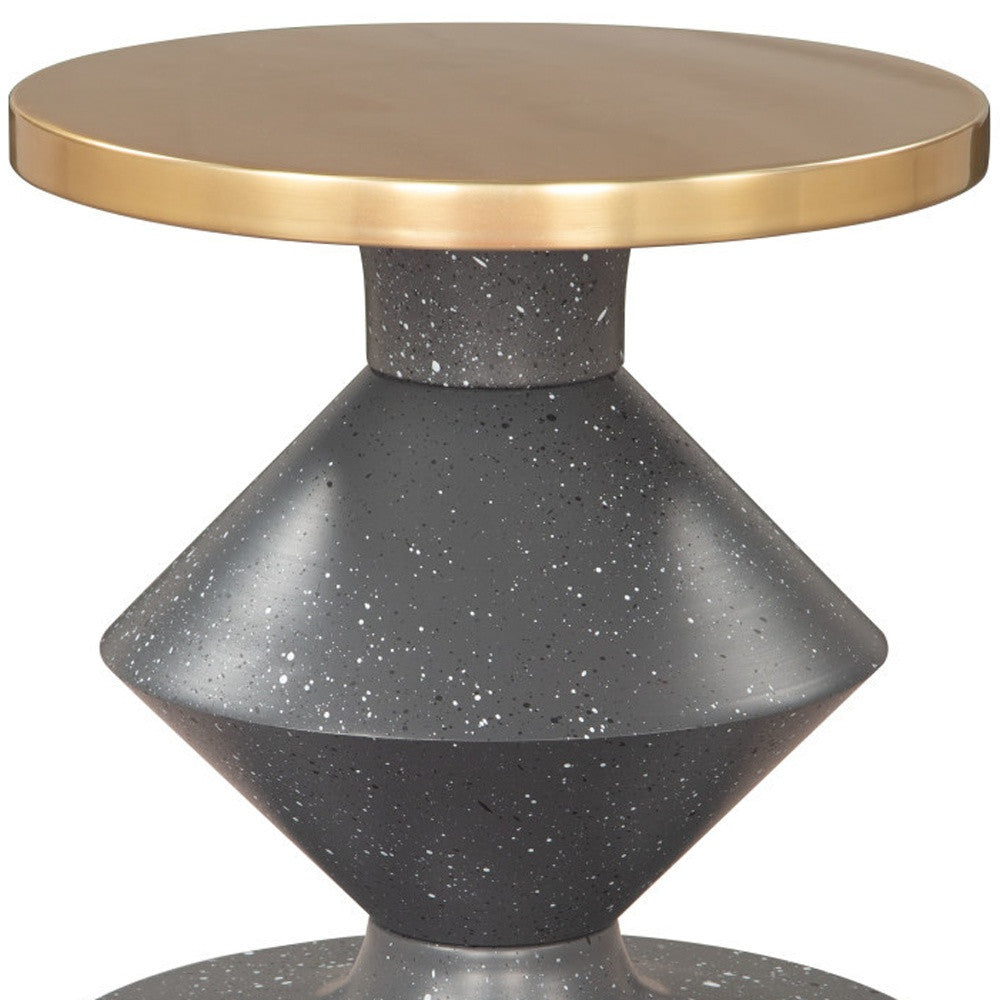 21" Gold Iron Pedestal End Table-6