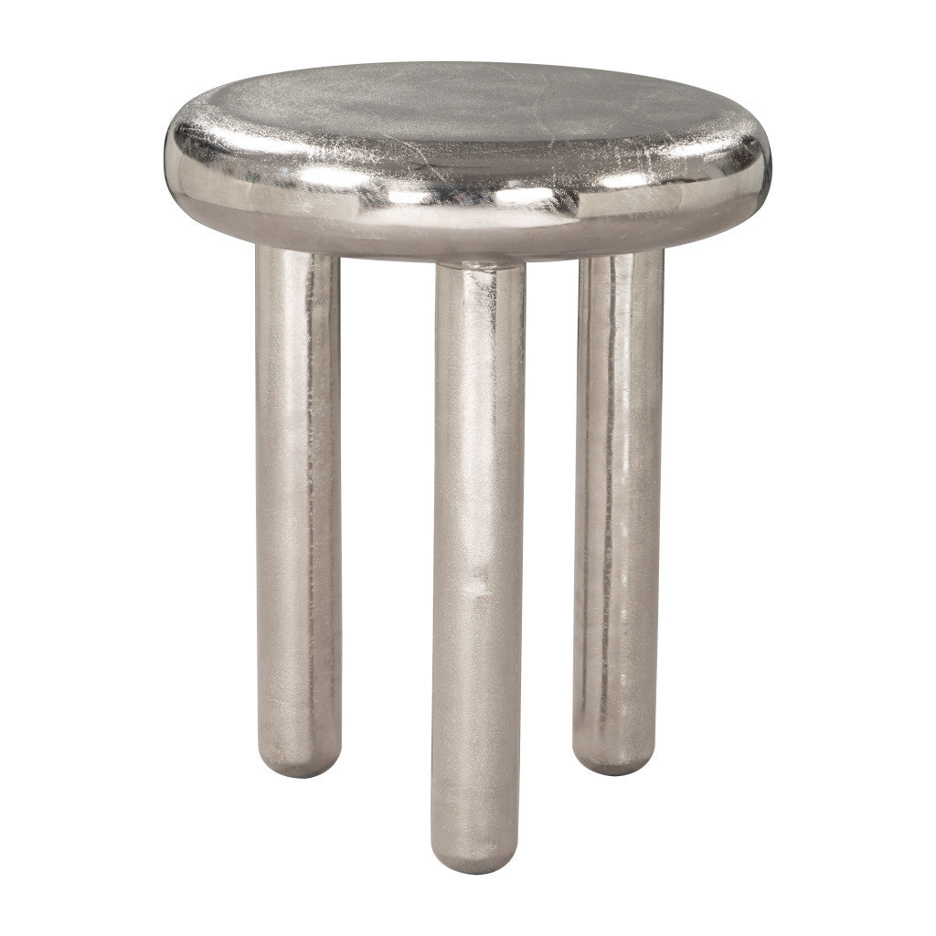 22" Silver Aluminum Pedestal End Table-0