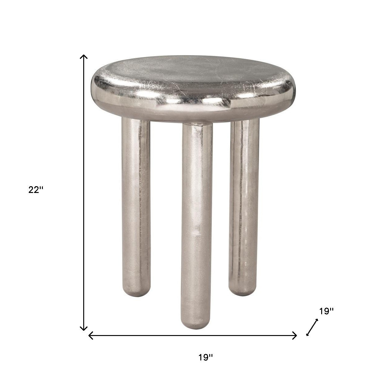 22" Silver Aluminum Pedestal End Table-7