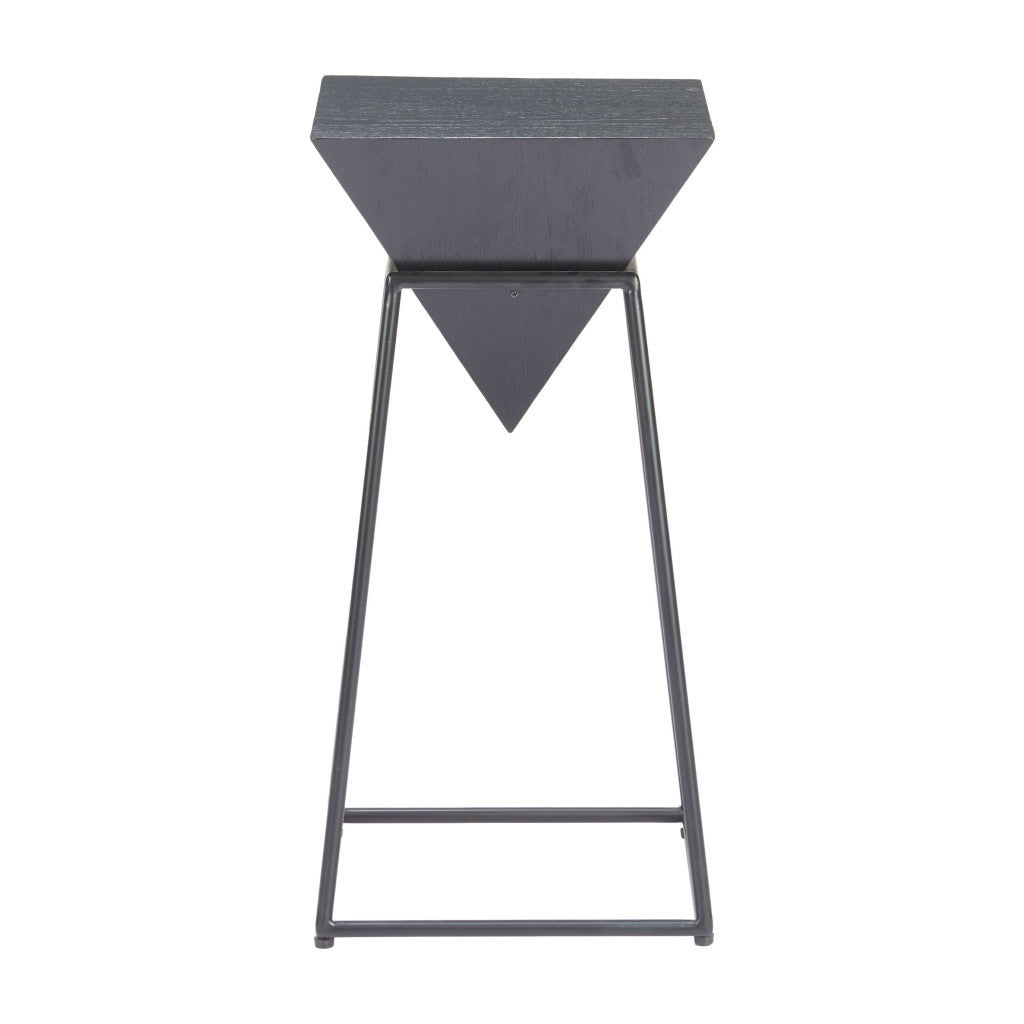 25" Black Steel Pedestal End Table-3