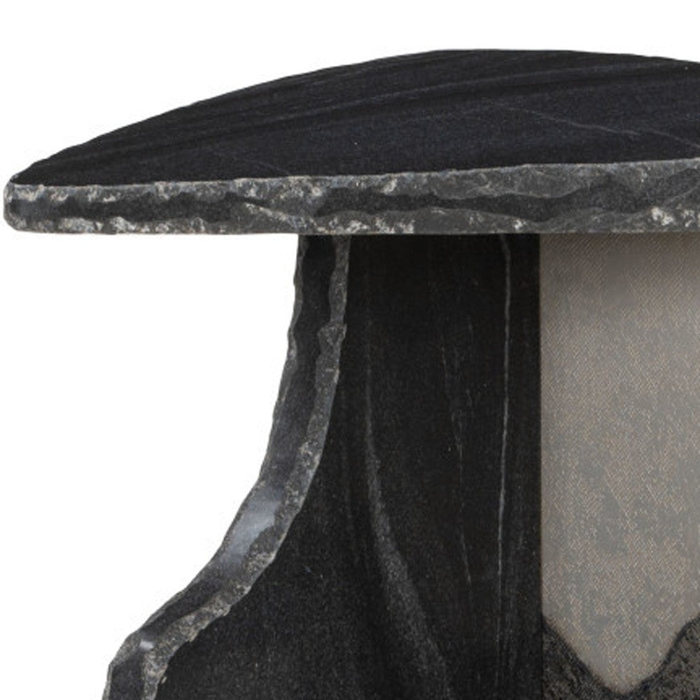 24" Black Marble Pedestal End Table-6