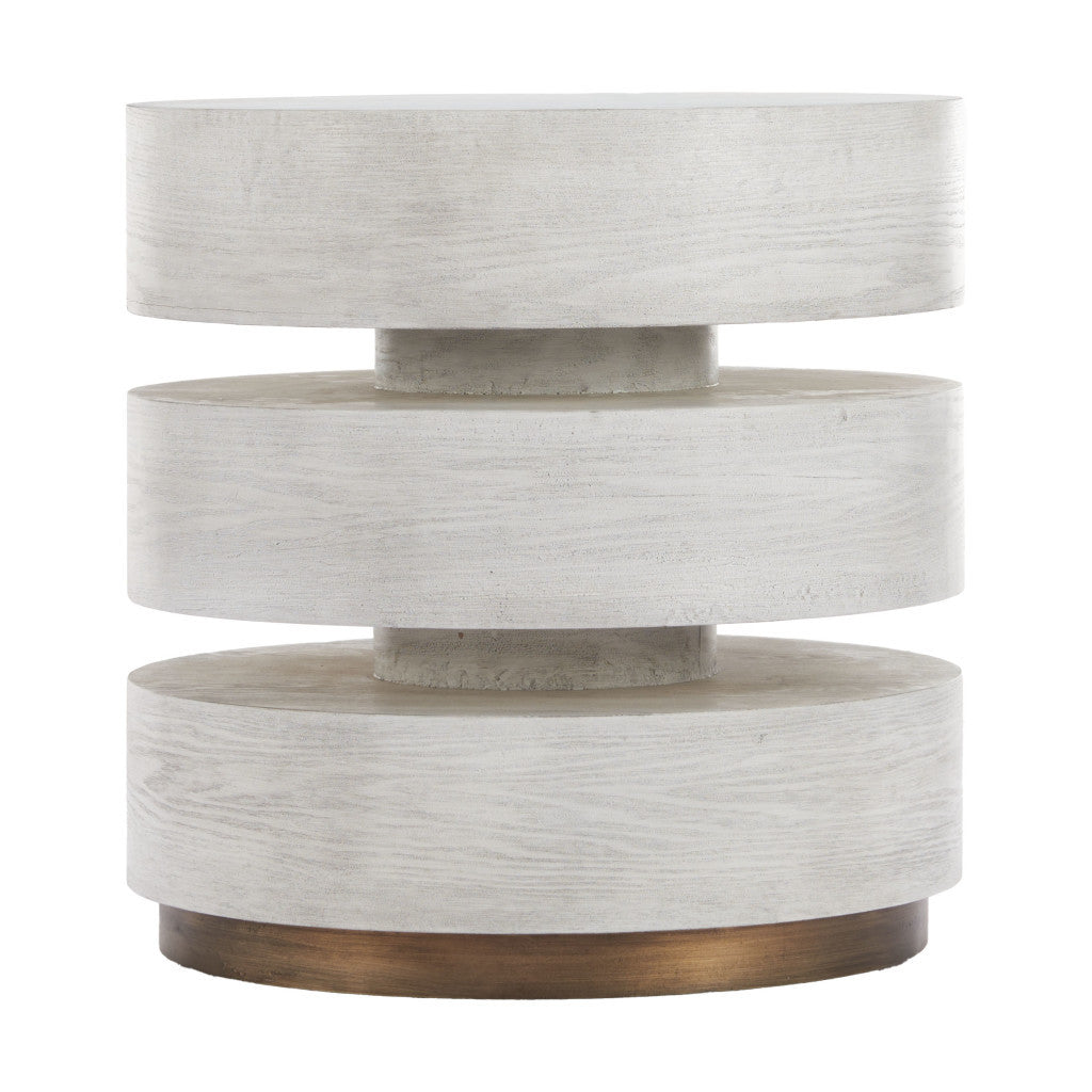 22" White Wood Pedestal End Table-3