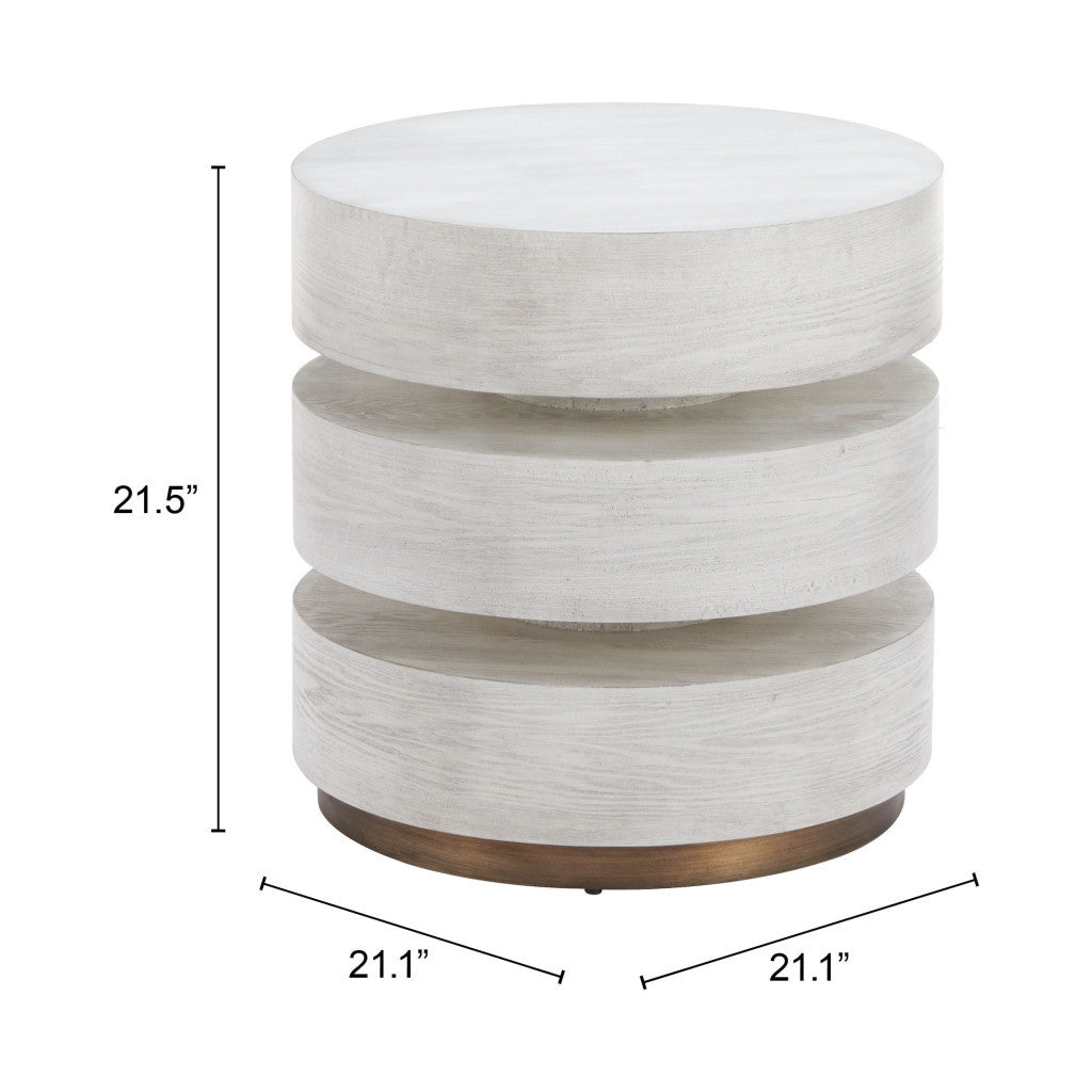 22" White Wood Pedestal End Table-8