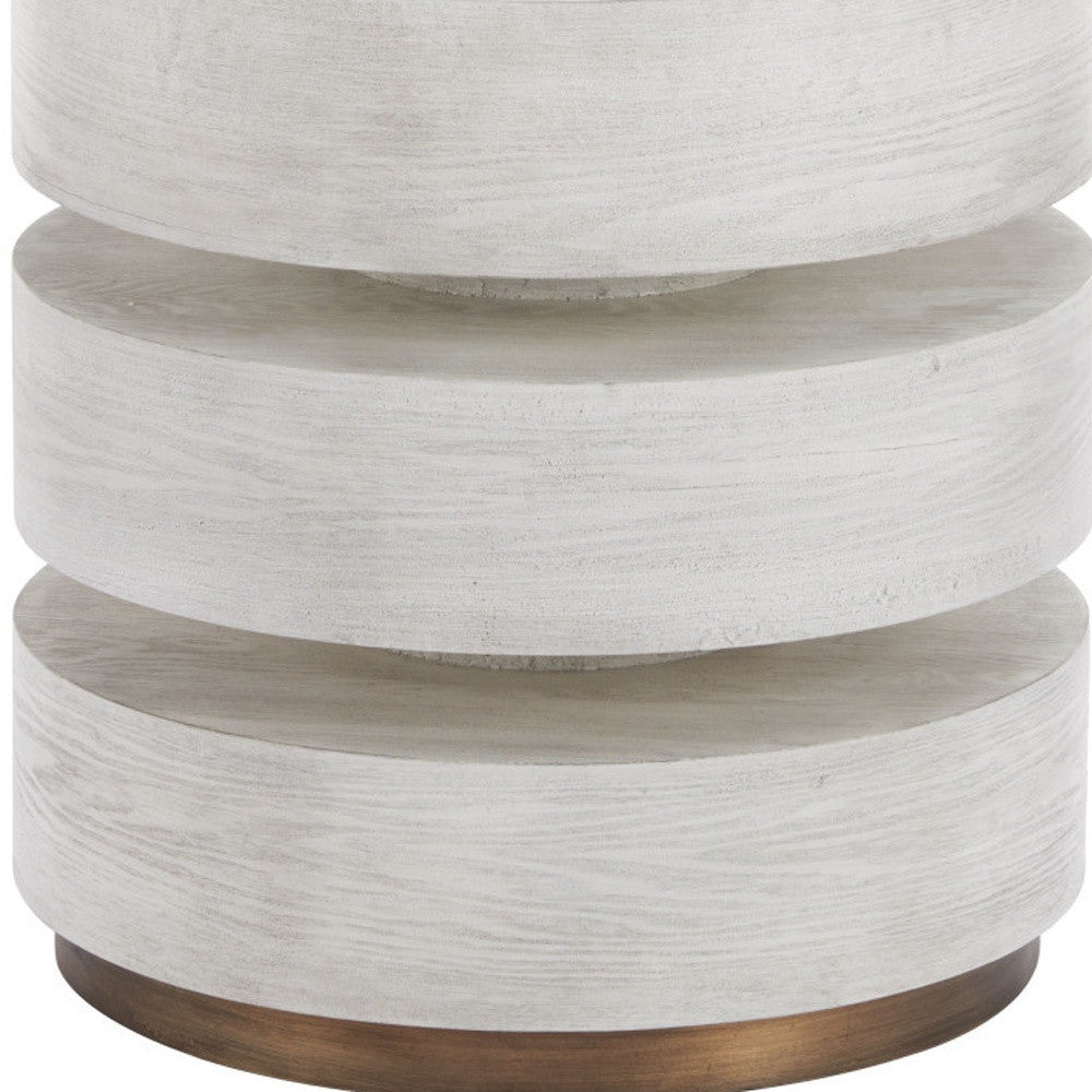 22" White Wood Pedestal End Table-5