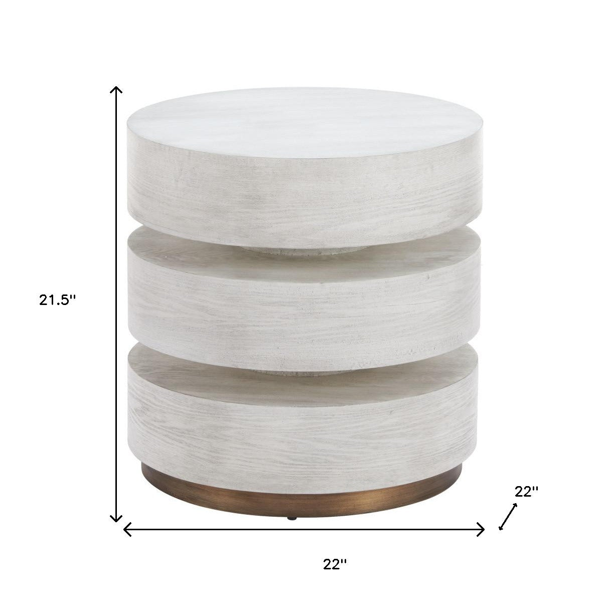 22" White Wood Pedestal End Table-6