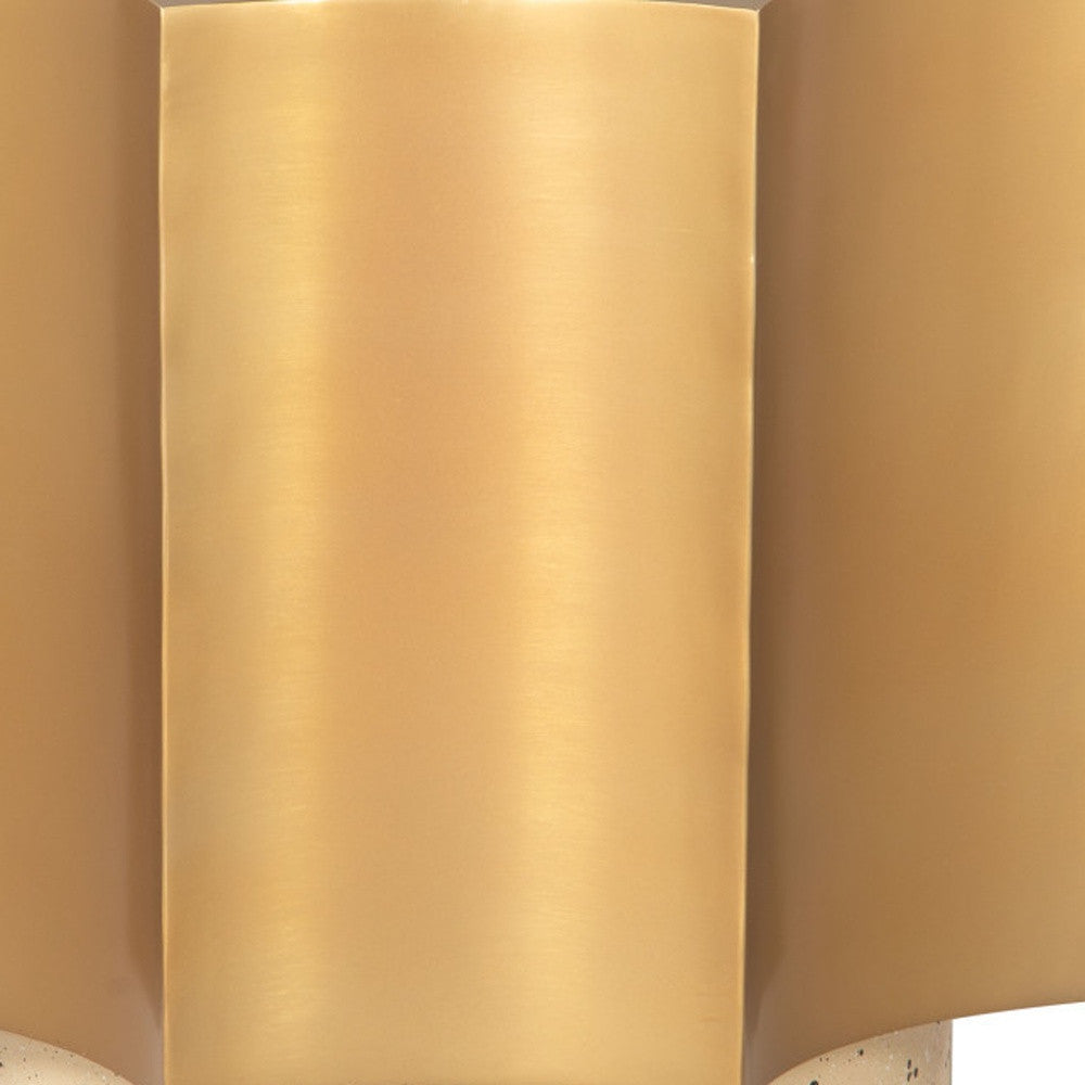 20" Beige Iron Pedestal End Table-5