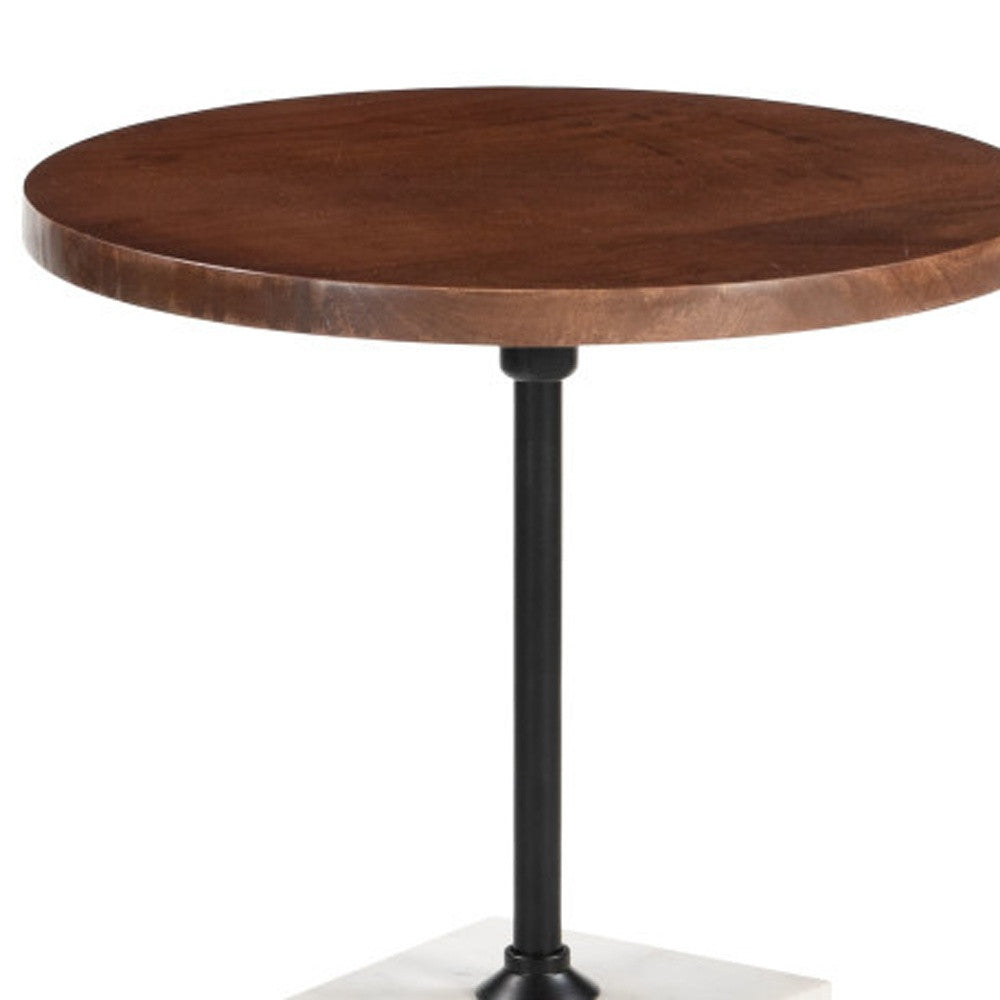 22" White Marble Pedestal End Table-6