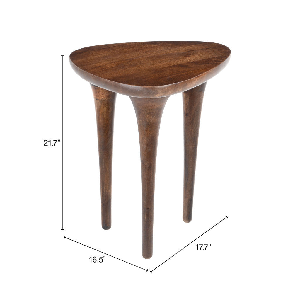 22" Brown Wood Pedestal End Table-8