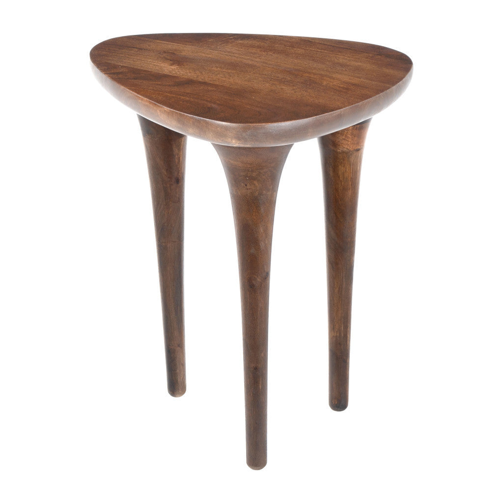 22" Brown Wood Pedestal End Table-6