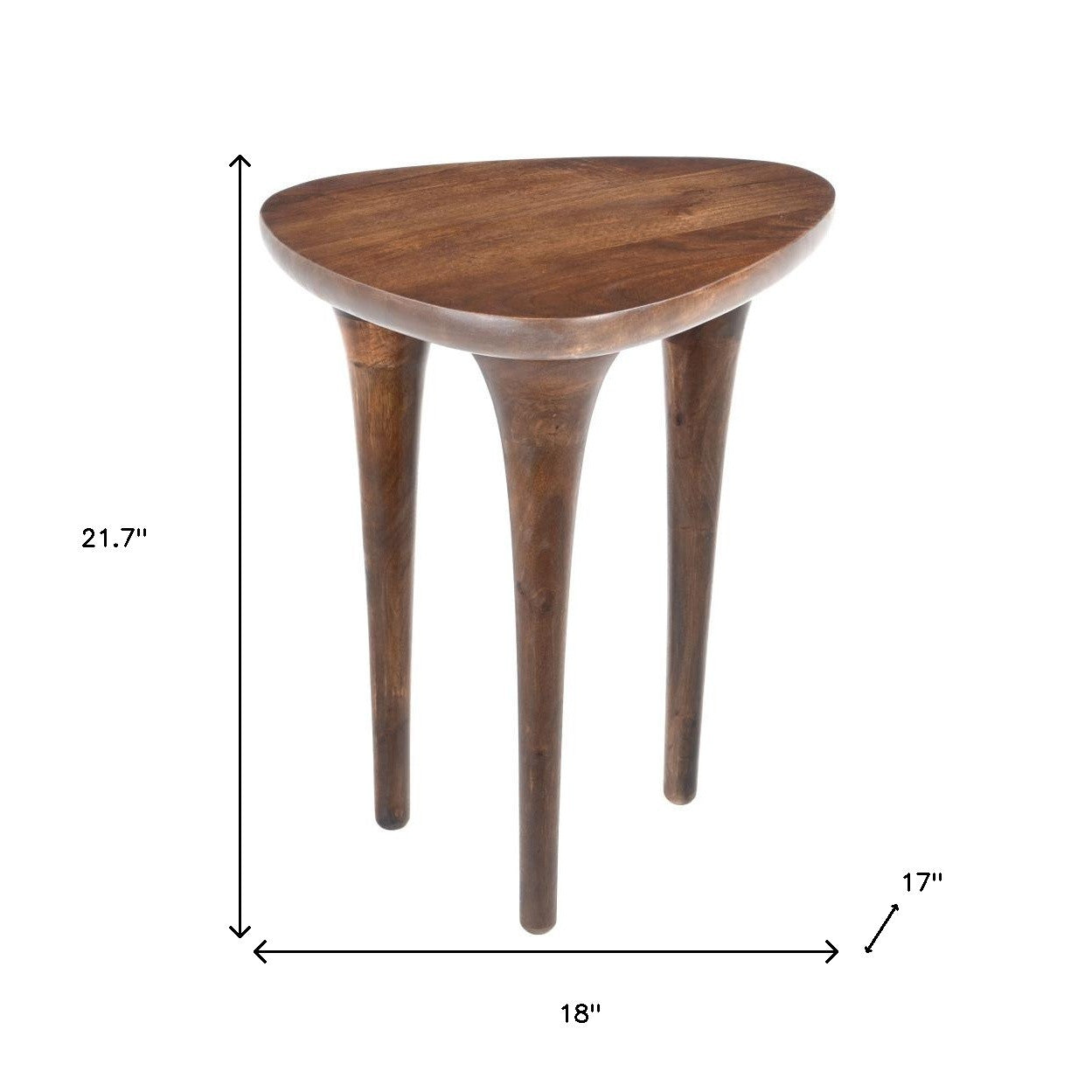 22" Brown Wood Pedestal End Table-7