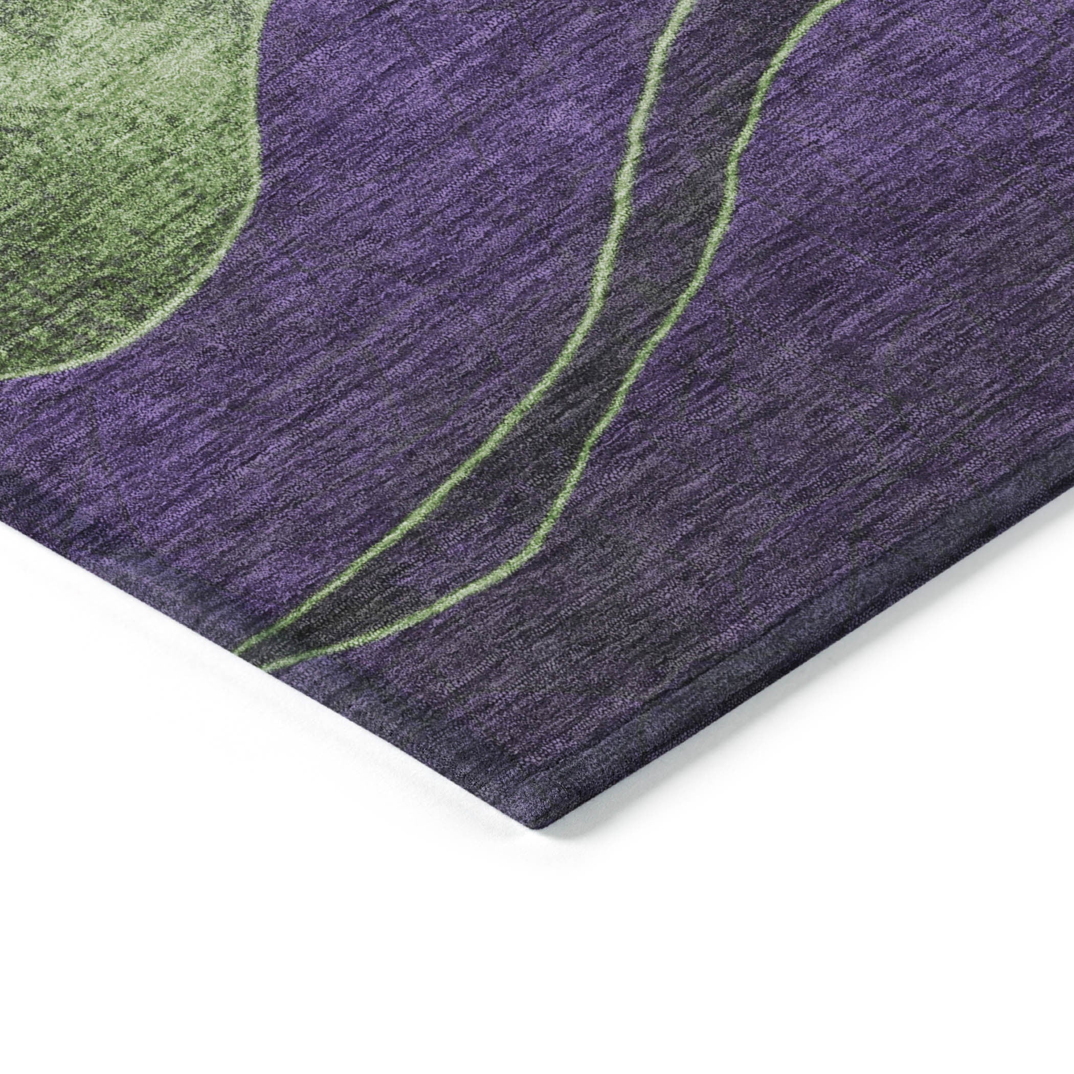 5' X 8' Purple And Green Abstract Washable Indoor Outdoor Area Rug-8
